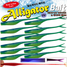 JRC 엘리게이터 광어다운샷 뉴 웨이브5/NEW-UV-WAVE5" 12pcs/우럭 광어웜 케이무라, 12개