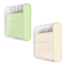 磁吸針盒 磁吸針線盒 縫紉收納盒 磁吸收納 縫紉工具 縫衣針收納 磁力吸附針線盒, 抹茶拿鐵, 1個