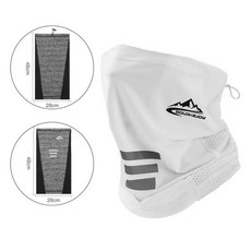 冰絲涼感防曬面罩頭套 運動頭巾 多功能戶外防塵防風面罩, 1個, 白色（升級款）