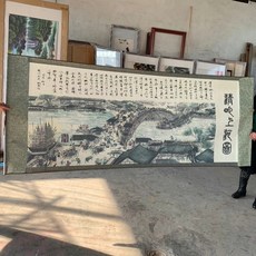 國畫仿古畫 清明上河圖 八尺 2.5乘1米 卷軸裝裱, 參考詳情頁