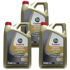 캐스트롤 벡톤 롱드레인 금색 10W40 5L x 3개 1박스 15L CK-4 E8 100% 합성 장수명 디젤 엔진오일 (리무라 R6 급) 화물차 중장비 트랙터 선박용, 10W-40