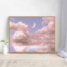 풍경 diy 십자수 큐빅 취미 보석 원형비즈 액자, 예술 질감 방수, 30x40, 가로형 04