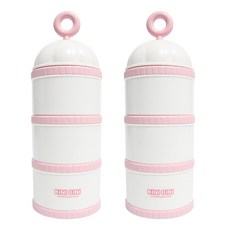 키니비니 휴대용 3단 분유케이스 1+1 분유보관 소분통 아기간식통 과자통, 키니핑크+키니핑크, 1개