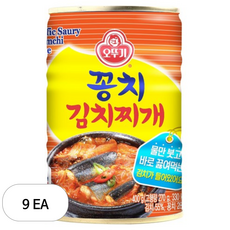 오뚜기 꽁치 김치찌개 통조림, 9개, 400g