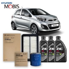 올뉴 모닝 TA 가솔린(휘발유)/바이퓨얼 1.0 터보없음(11-14년식) 순정필터+지크합성유 3L