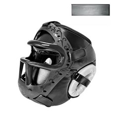 복서 페이스 마스크 보호대 이종격투기 격투기 헤드기어 보호장구 훈련 무에타이, 1개, 레벨 1 페이스 + 블랙 분리형