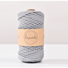 4.5mm 70yard 굵은뜨개실 무광 폴리에스터실 브라우니 코드 주얼리 가방 매듭끈 매듭공예, 1개, 10. Silver Gray