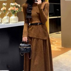 여성투피스 가디건 + 롱스커트 니트자켓 니트스커트 세트 FES25121911 56