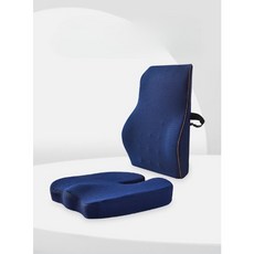 JenJen 사무실의자 등박이 허리 쿠션 방석 세트, 네이비