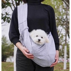 반려견 산책 슬링백 애견 반려동물 다용도 멀티 외출가방, 1개, 그레이