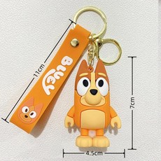 블루이와 빙고 만화 캐릭터 키체인 머핀 코코 스니커즈 애니메이션 피규어 모델 인형 어린이 가방 장식 펜, 01 2