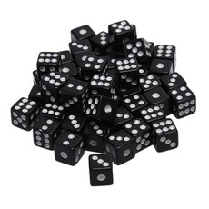 100pcs 6 사이드 DIY 보드 게임 인쇄 조각 신경 교육 장난감 디지털, 1개, 검은색