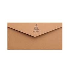 復古風米白信紙古典花紋邊框書寫流暢信件卡片裝飾皆宜, 信封｜牛皮帆船 (5入), 1包