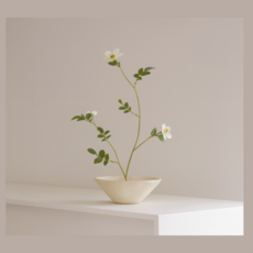 이케바나 화병 도자기 꽃꽂이 꽃병, 화이트