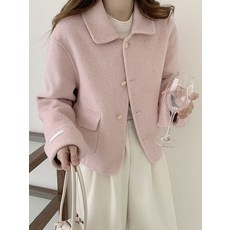 헤레이스 울100% 포켓 울 핸드메이드 자켓YMSH25FW210 1046460, 핑크 FREE