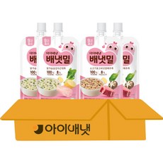 [아이배냇]아기 이유식 배냇밀 베베 짜먹는 유아용 간식 2종, 400g, 1세트, 소고기표고2+닭가슴살감자2