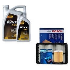 더뉴셀토스(SP2 PE) 1.6 가솔린 터보 킥스 GX5 5W30 5L 엔진오일 필터 세트 0380-2655, 5000ml