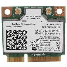 인텔 용 듀얼 밴드 AC1200 무선 어댑터 7260 7260HMW AC 미니 PCI-E 카드 2.4G/5G WIFI +DELL/SONY/ACER/ASUS 용 BLUETOOTH, 흰색과 녹색