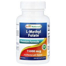 베스트 내추럴스 L-메틸 폴레이트 60정 (정당 25 000mcg) BNR-01862