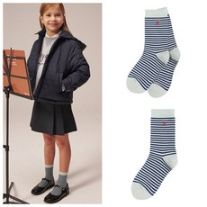 [AK플라자] [빈] 라이트 카키 스트라이프 패턴 양말BZ13AS02LK