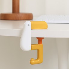 생활해랑 귀여운 오리 책상 가방걸이, 1개, 화이트
