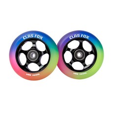 CLAS FOX Pro Scooter Wheels 100mm 야광 PU 스쿠터 휠 - 빛나고 내구성이 뛰어나며 야간 스포트라이트로 라이딩 가능 103274, CLAS FOX Pro Scooter Wheels 10