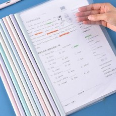 투명 슬라이드 바인더 파일 서류 정리 보관 문서 분류 홀더 사무용품 학생 직장인, 1개, 그레이