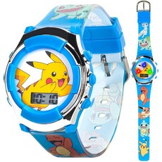 Pokemon 아동용 쿼츠 시계 플라스틱 스트랩 블루 16 (POK4237AZ) 155830