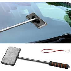 자동차 앞유리 클리너 도구 연장 가능한 손잡이가 있는 접이식 백미러 브러시 극세사 차량 도어 워싱 패드 자동차용 휴대용 윈도우 워터 와이퍼 가정용 블랙, Black