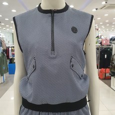 까스텔바작 여성 골프 조끼 베스트 캐주얼 기능성 필드스타일 여름 라운드넥 반집업 우븐베스트 VT702EMUSDH5583938