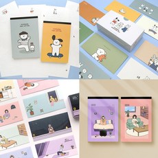 핑크풋 5000 플로망스 패드 편지지 2종 세트, BEIGE + PINK, 1개