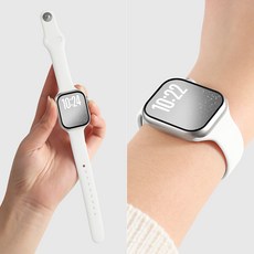 밴드톡 애플워치 호환 슬림 스포츠 실리콘 스트랩 11 10 9 8 7 6 5 3 42mm 41mm 40mm 38mm 49mm 46mm 45mm 44mm 울트라2/3 SE2/3 밴드, 화이트