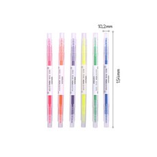 得力 雙頭螢光筆 S627 糖果色 6色組 學生適用 標記筆, 1個, 得力雙頭螢光筆-6色