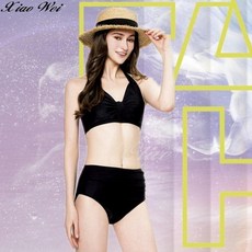 梅林 V型抓皺美胸設計 流行大女二件式比基尼泳裝, M