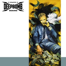 古川小夫 手繪油畫大型看板 格鬥人物畫 牆面裝飾木板畫