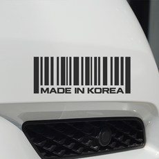 바코드 메이드인코리아 스티커 튜닝데칼, 1개, 스몰 x 실버