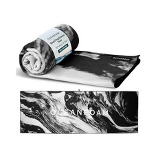 Oceanfoam 비치 타월 - 경량 흡수성 빠른 건조 모래 방지 미끄럼 방지 운동 요가 필라테스 해변 수영장 보트 및 여행에 이상적 25% 재활용 182.9c, 오션폼 비치 타월 – 가볍고 이 뛰어나며 빠르게 건조되, 블랙 마블