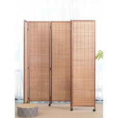 바퀴달린 접이식 파티션 대나무 가벽 가림막 공간분리, G. 높이1.7m 너비40cm 3팬