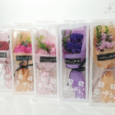 조화 꽃 비누 향기 선물 세트 감사 기념일 선물용 장식 인테리어 소품, 1개, (퍼플)11 어머니 생신 축하드려요