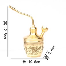 升級款水煙壺帶過濾棉四用煙具加厚黃銅百福水煙壺菸斗工藝品擺件, 1個, 八駿馬水煙壺(圖案位置不固定):無規格