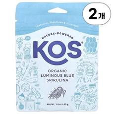 KOS 오가닉 루미너스 블루 스피루리나 파우더 Organic Luminous Blue Spirulina Powder 40g, 2개