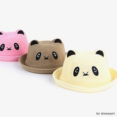 팬더곰돌이 아동용 왕골모자 /아동용/왕골모자