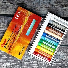 라지스틱 오일 파스텔 12색 크레용 유성 채색 미술 용품 그림 도구 색채 아트 펜슬 보조, 본상품