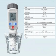 전문가용 pH 측정기 펜 프로브 0.1 단위 해상도 가정용 수질 모니터링 기기 과학 연구 일상용, [02] PH-A
