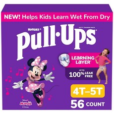 Pull-Ups 여아용 배변 트레이닝 팬츠 사이즈 3T-4T 트레이닝 속옷 (14.5-18.1kg(32-40파운드)) 20개입, 99