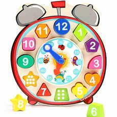 유아 나무 시계 교육 장난감 숫자맞추기시계