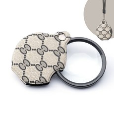 명품 휴대용 가죽 케이스 미니 20배율 돋보기, 1개