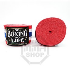 古川小夫 NO BOXING NO LIFE 手綁帶 泰拳 拳擊手綁帶 健身房 微彈性 泰國國旗配色 3M 4.5M, 1個