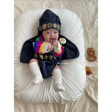 한복슈트+도련님모자세트 남아한복 아기한복 베베한복 돌복 돌한복 명절한복 한복슈트 모자세트 추석한복 설한복 명절한복 설빔 추석 명절 설 민트색처럼