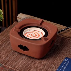 中式紫砂煮茶電爐溫茶爐煮茶器燒水泡茶電絲加熱圍爐奶茶壺電熱爐, 天圓地方電爐500W（黑色）